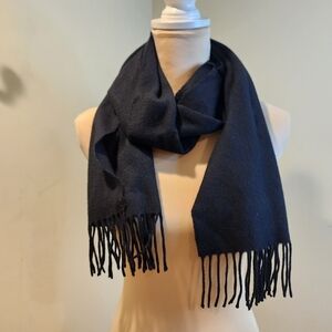 PORTOLANO Elegant Black 100% Cashmere  Unisex Scarf